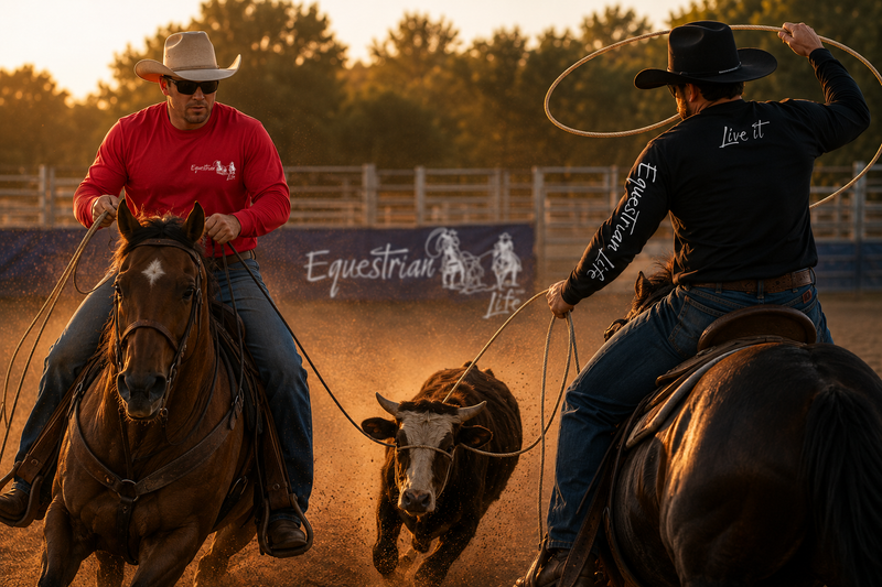 Cowboys Roping a calf