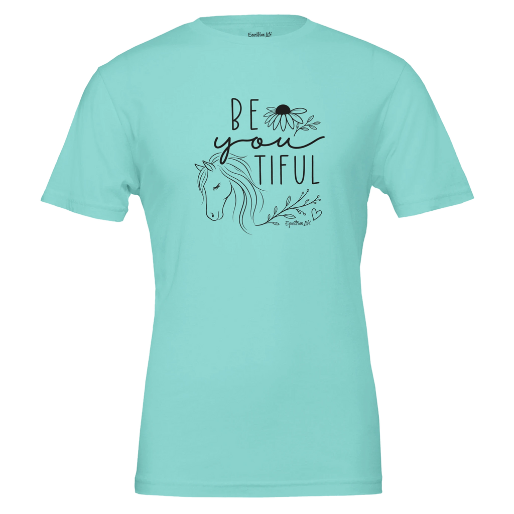 BeYoutiful Horse Tee in Teal designed by Bricole Reincke for Equestrian Life®.