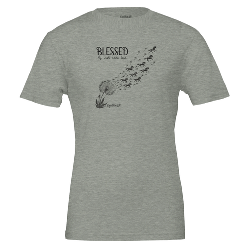 Blessed Horse Tee in Heather Grey designed by Bricole Reincke for Equestrian Life®.
