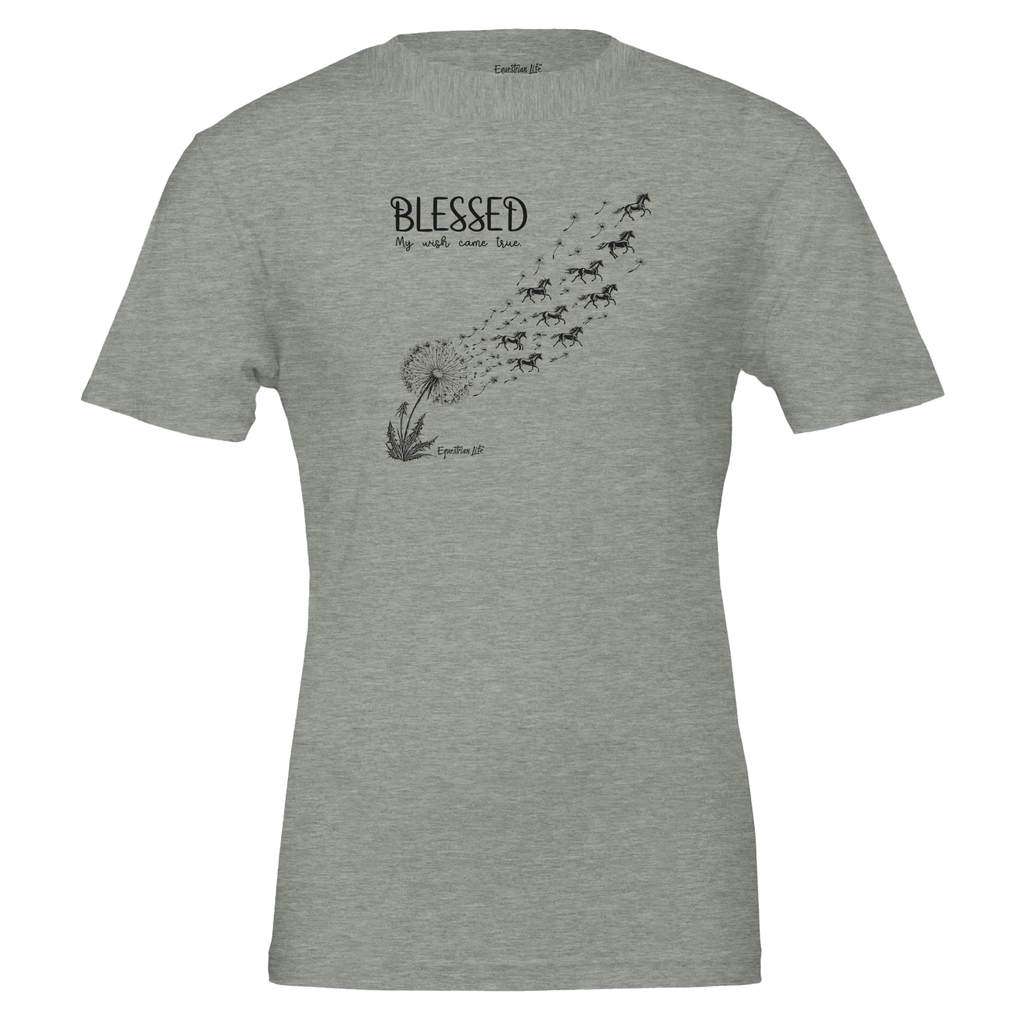 Blessed Wishes Horse Tee (Athletic Heather) designed by Bricole Seigler Reincke