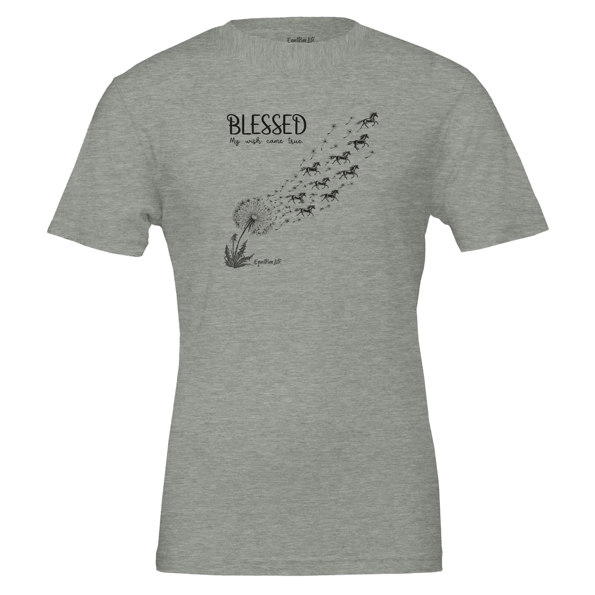 Blessed Wishes Horse Tee (Athletic Heather) designed by Bricole Seigler Reincke