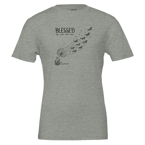 Blessed Wishes Horse Tee (Athletic Heather) designed by Bricole Seigler Reincke