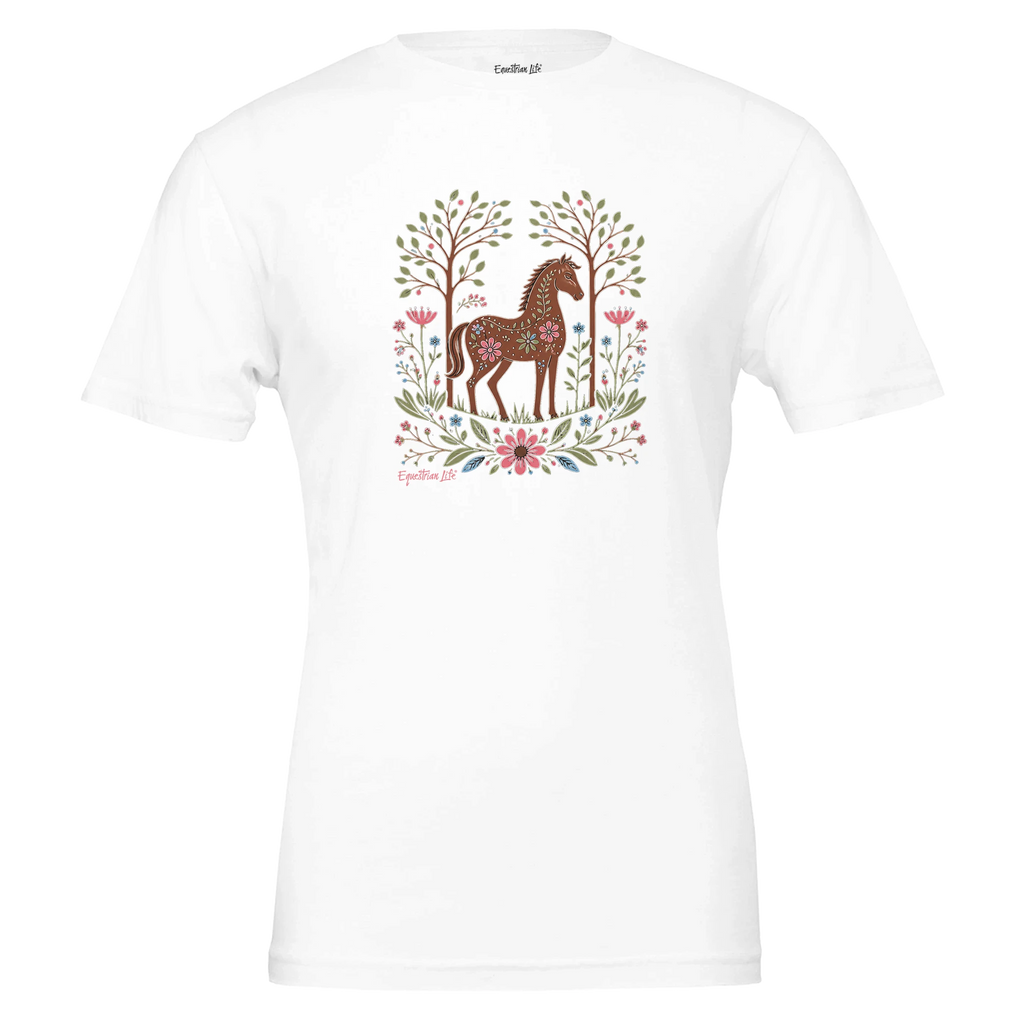 Blooming Courage Horse Tee designed by Bricole Reincke for Equestrian Life®.