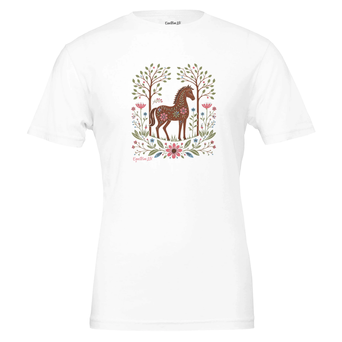 Blooming Courage Horse Tee designed by Bricole Reincke for Equestrian Life®.