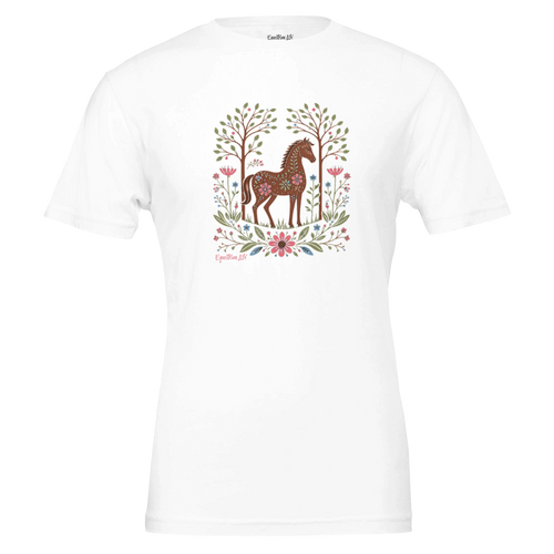 Blooming Courage Horse Tee designed by Bricole Reincke for Equestrian Life®.