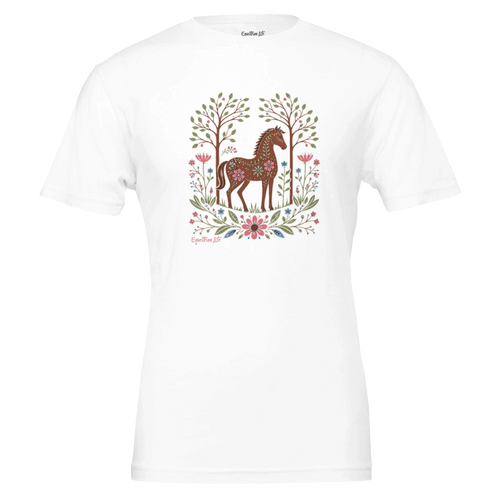 Blooming Courage Horse Tee (White) Designed by Bricole Reincke