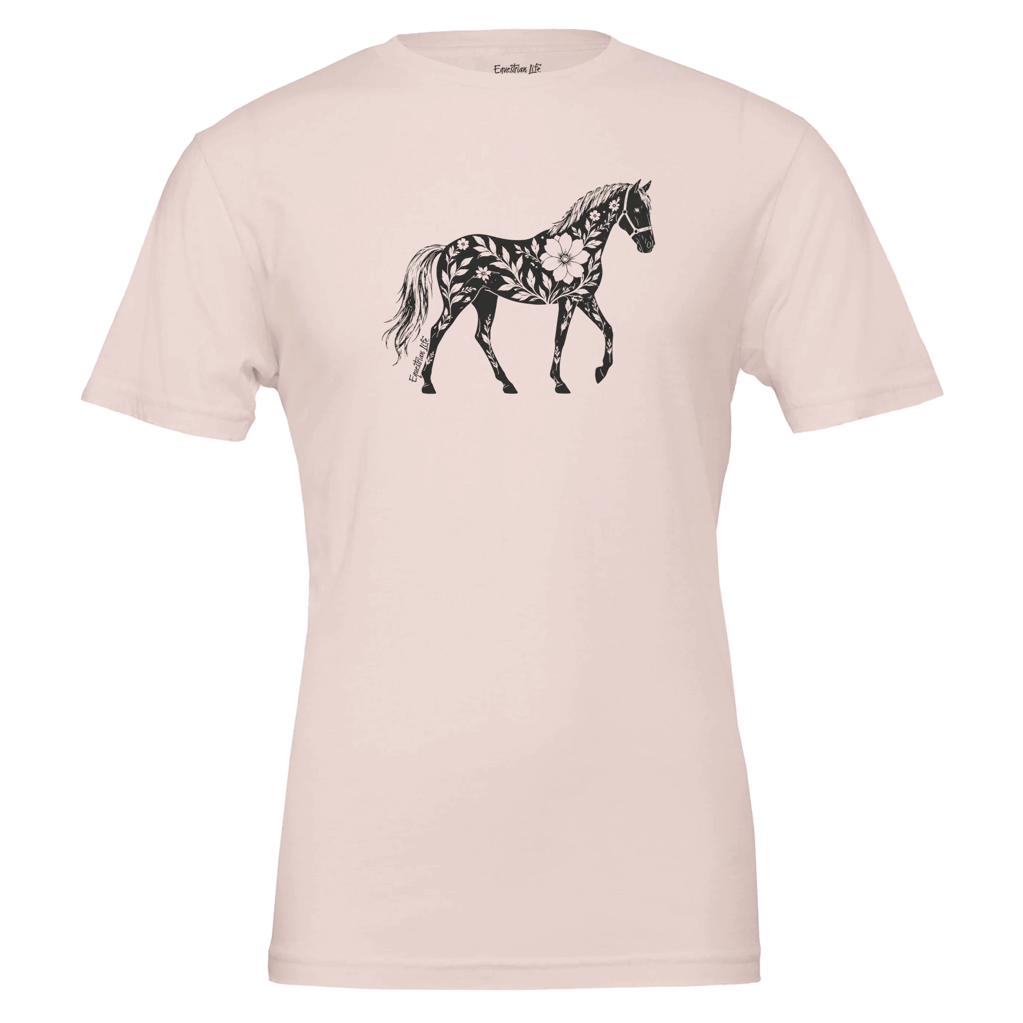 Blooming Spirit Horse Tee (Soft Pink) designed by Bricole Reincke