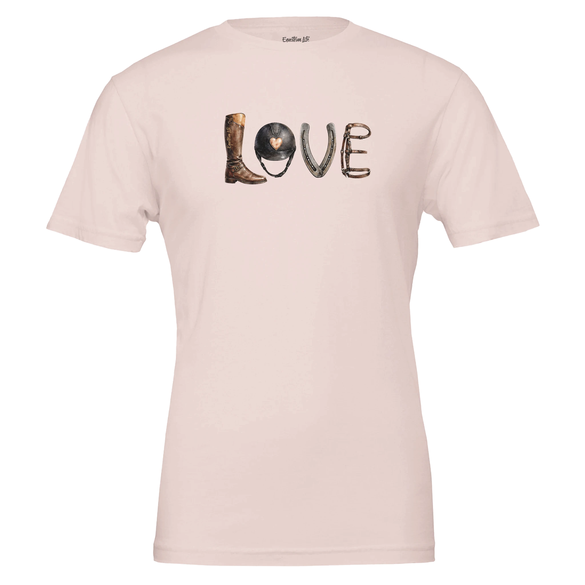 Built On Horse Love Tee (Soft Pink) designed by Bricole Reincke
