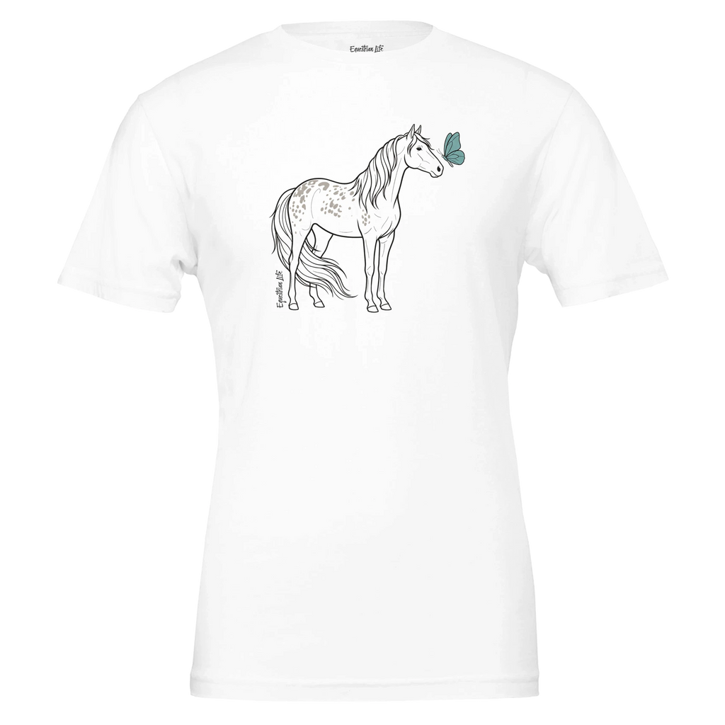 Butterfly Kisses Appaloosa Horse Tee (White) designed by Bricole Reincke
