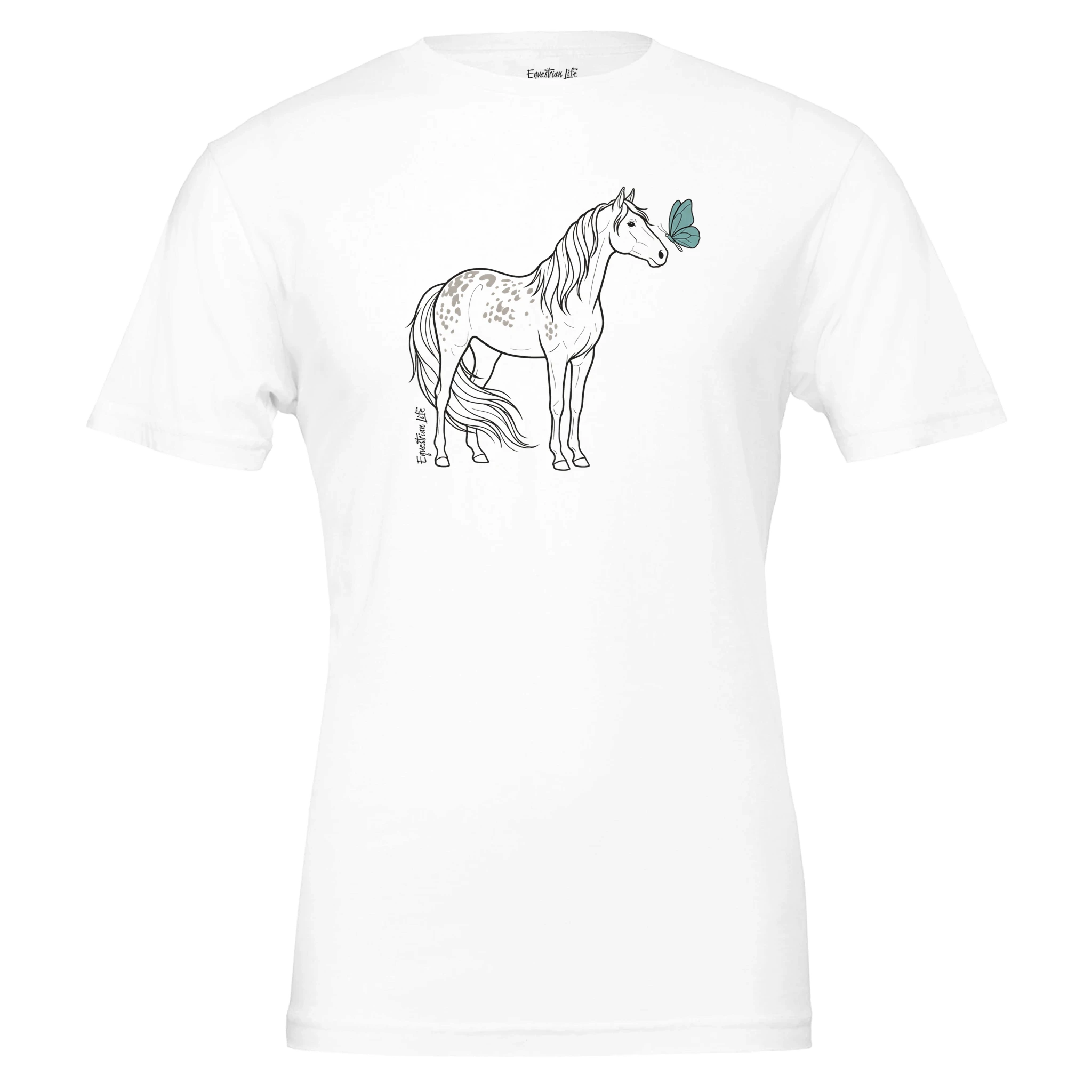Butterfly Kisses Appaloosa Horse Tee (White) designed by Bricole Reincke