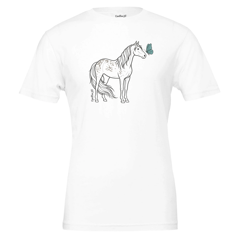 Butterfly Kisses Appaloosa Horse Tee (White) designed by Bricole Reincke