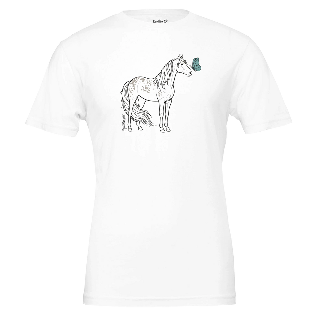 Butterfly Kisses Appaloosa Horse Tee designed by Bricole Reincke for Equestrian Life®.