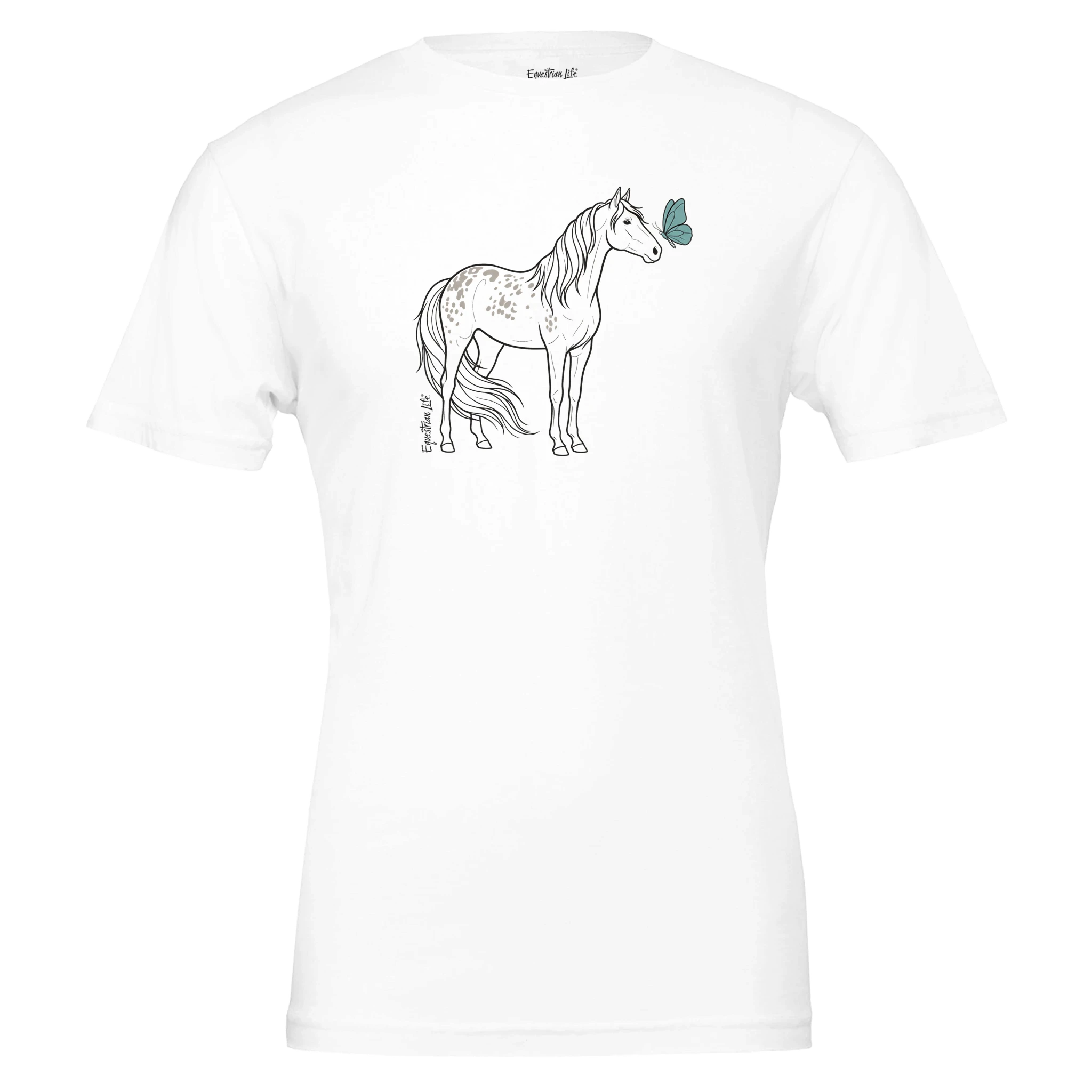 Butterfly Kisses Appaloosa Horse Tee designed by Bricole Reincke for Equestrian Life®.