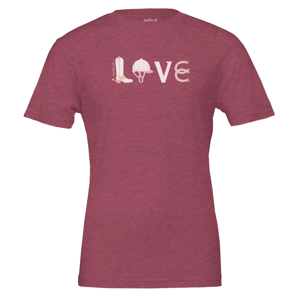 Equestrian Essentials Love Tee (Heather Raspberry) designed by Bricole Reincke