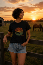 Equestrian Life Golden Horizon Horse Tee designed by Bricole Reincke