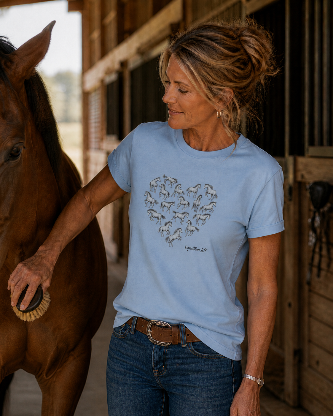 Equestrian Life Scribble Heart of the Heard Horse Tee designed by Bricole Reincke