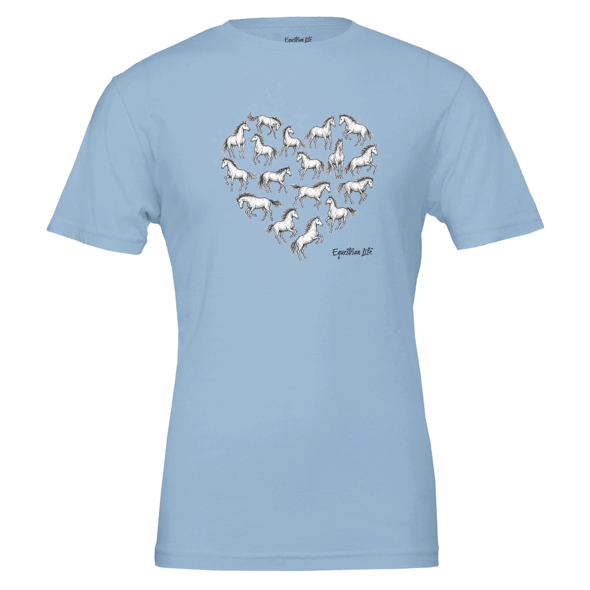 Heart of the Herd Horse Tee (Light Blue) designed by Bricole Reincke