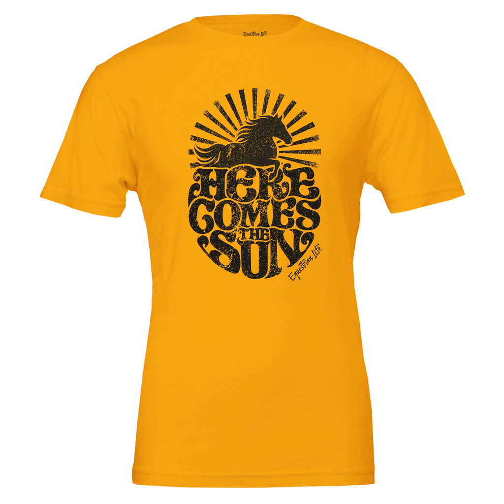 Here Comes the Sun Horse Tee (Maize Yellow) designed by Bricole Reincke
