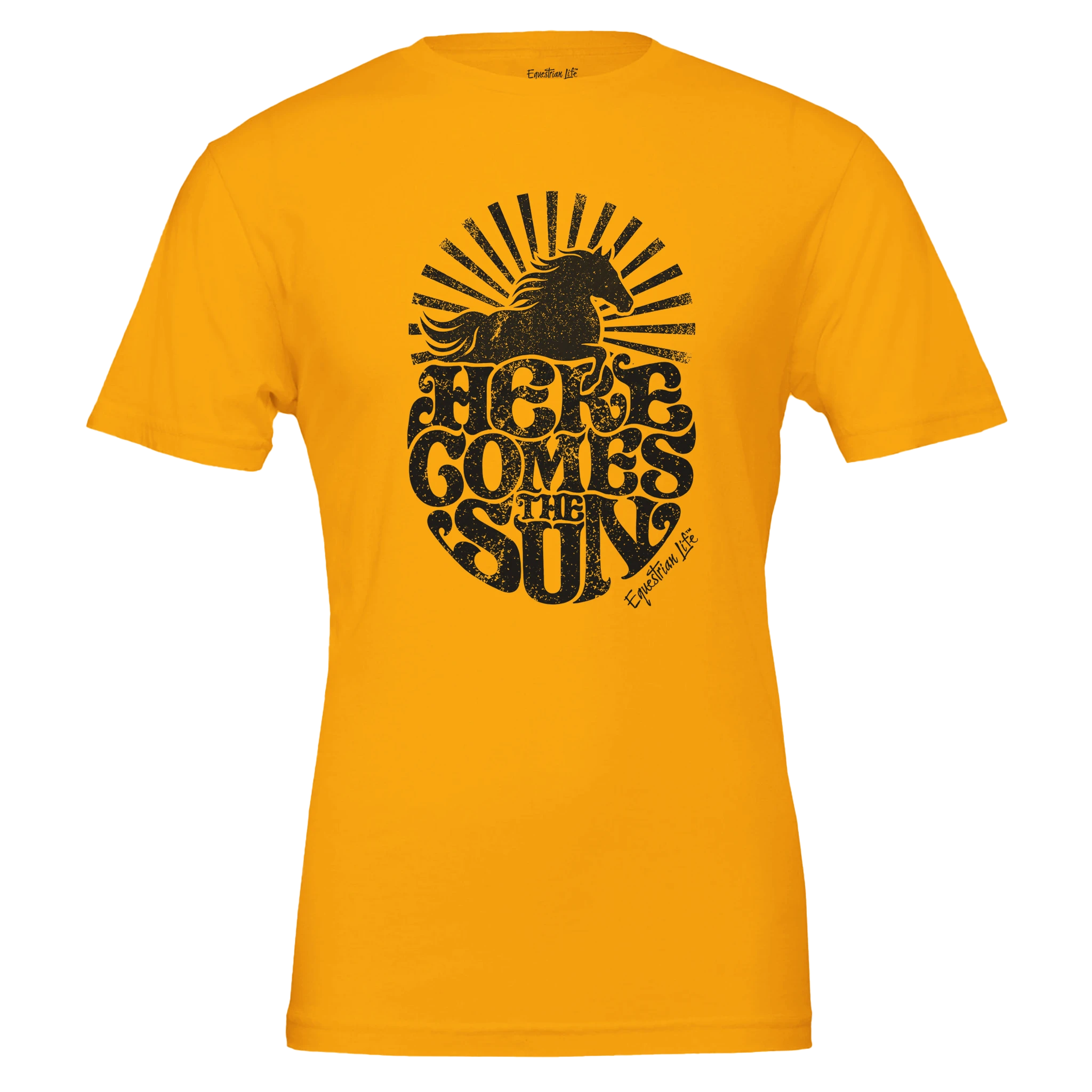 Here Comes the Sun Horse Tee (Maize Yellow) designed by Bricole Reincke