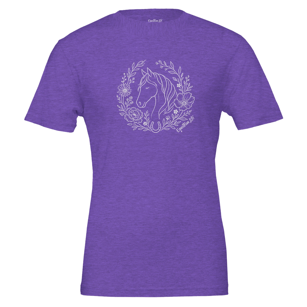 Horse Bloom Crest Tee designed by Bricole Reincke for Equestrian Life®.