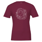 Horse & Bloom Wreath (Maroon) Designed by Bricole Reincke