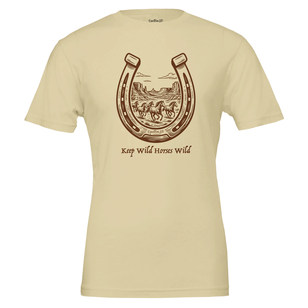 Keep Horses Wild Tee in Natural designed by Bricole Reincke for Equestrian Life®.