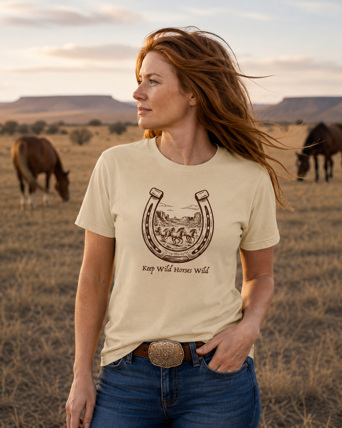 Equestrian Life Keep Wild Horses Wild Tee designed by Bricole Reincke