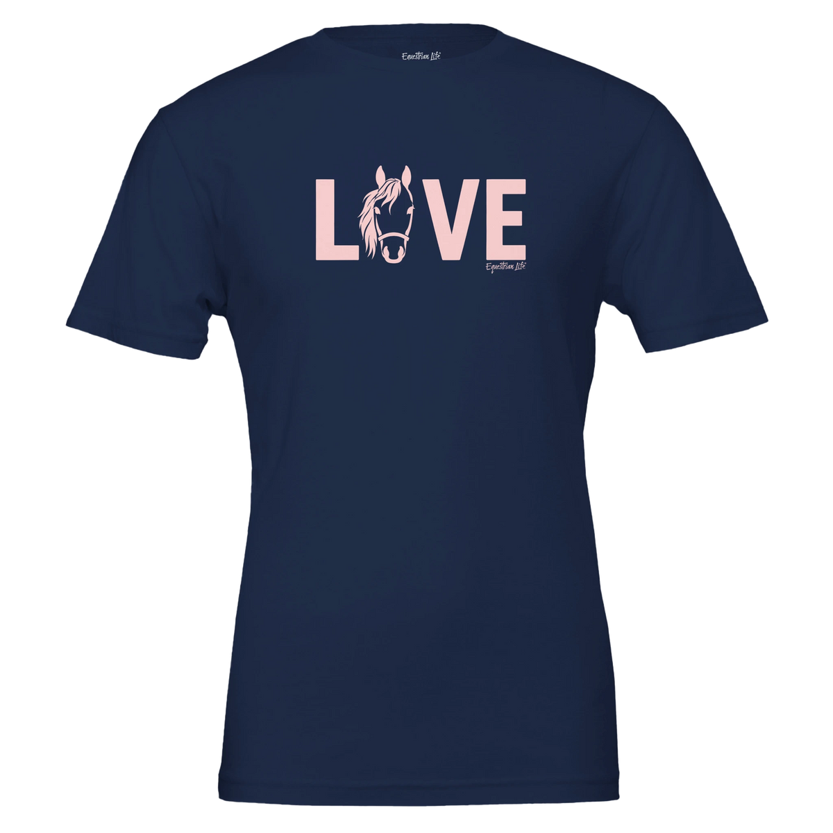Love Horse Tee in Navy designed by Bricole Reincke for Equestrian Life®.