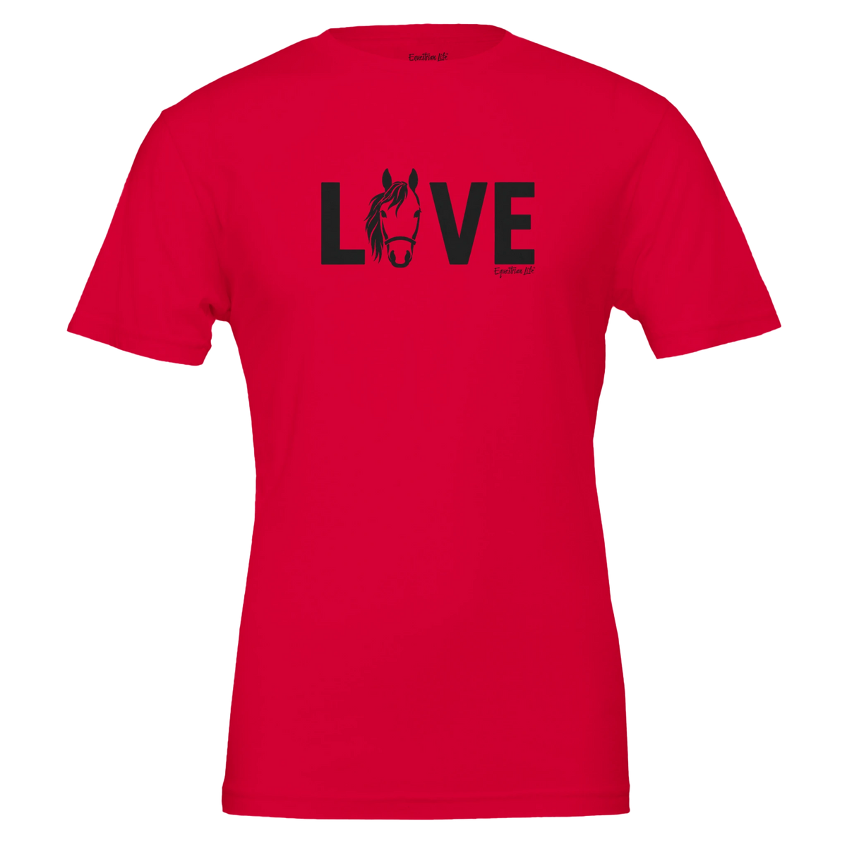 Love Horse Tee in Red designed by Bricole Reincke for Equestrian Life®.