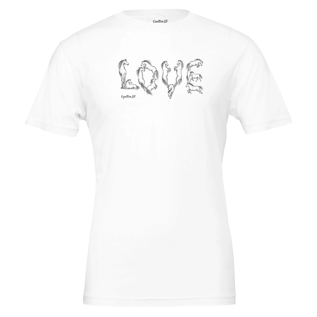 Love in Every Stride Horse Tee (White) designed by Bricole Reincke