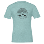 Mandala Horse Pasture Tee (Heather Ice Blue) designed by Bricole Reincke
