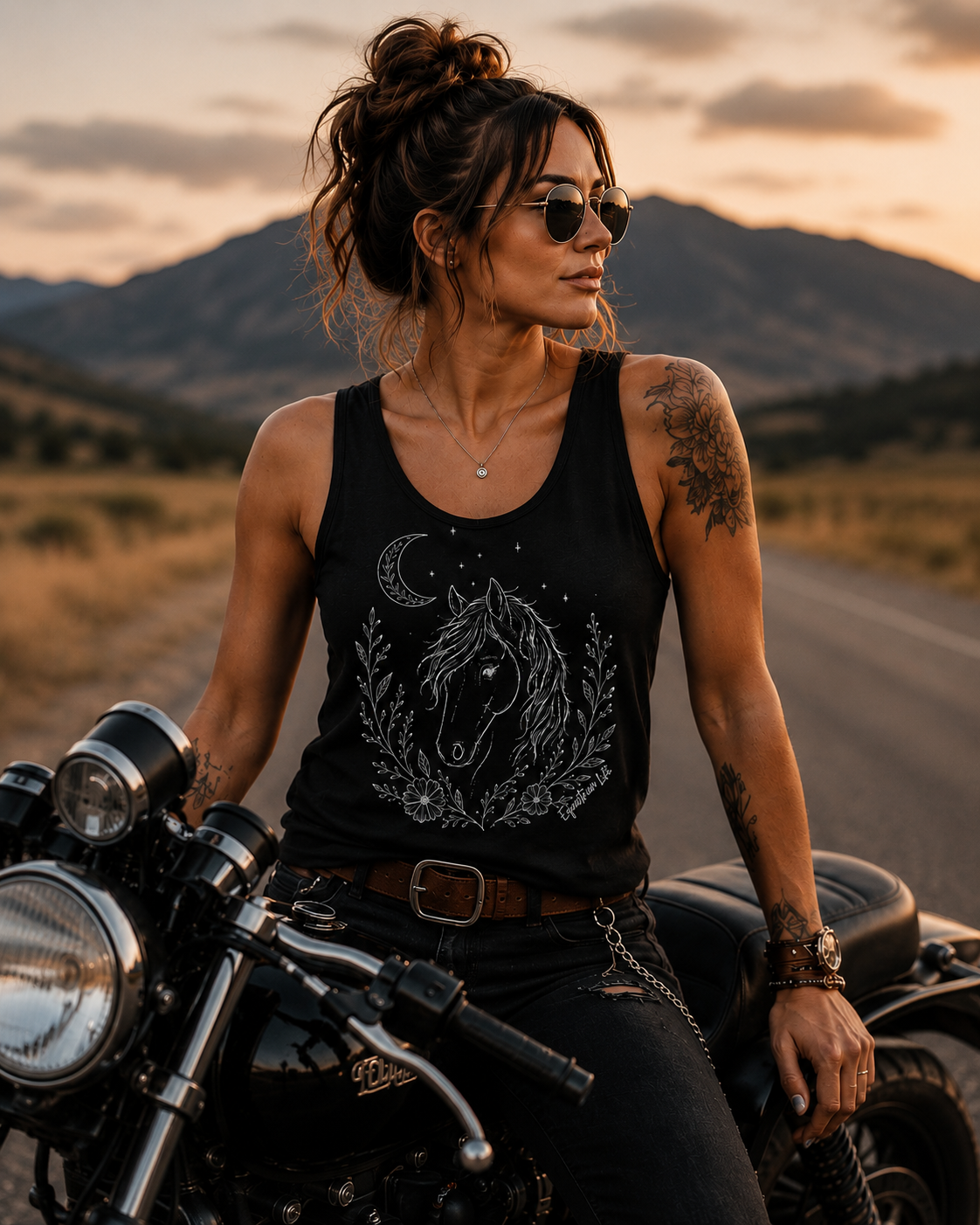 Equestrian Life Midnight Soul Horse Tee designed by Bricole Reincke