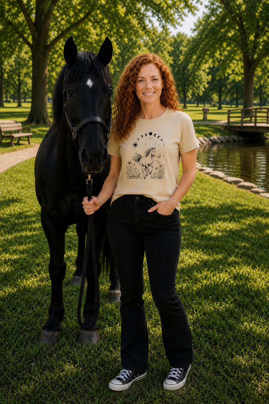Equestrian Life Moonlit Meadow Horse Tee designed by Bricole Reincke.