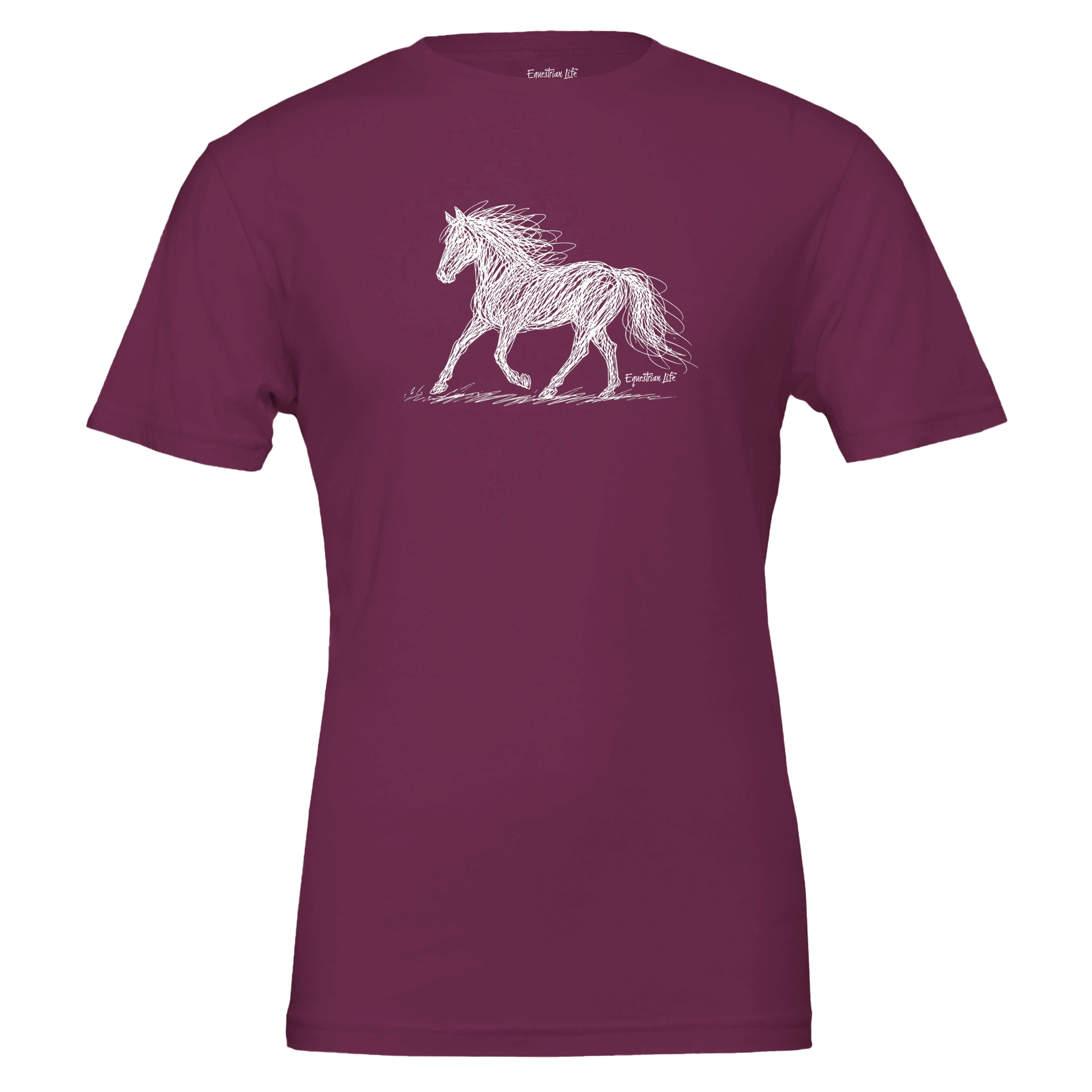 Scribble Horse Tee (Berry) designed by Bricole Reincke