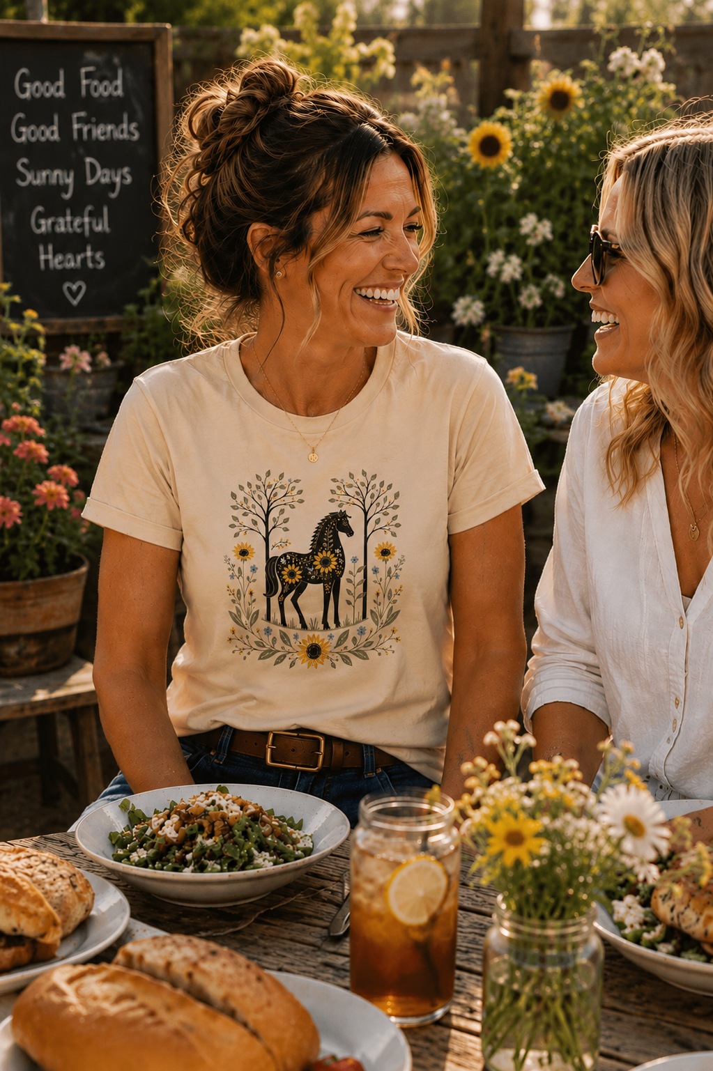Equestrian Life Sunflower Meadow Tee designed by Bricole Reincke