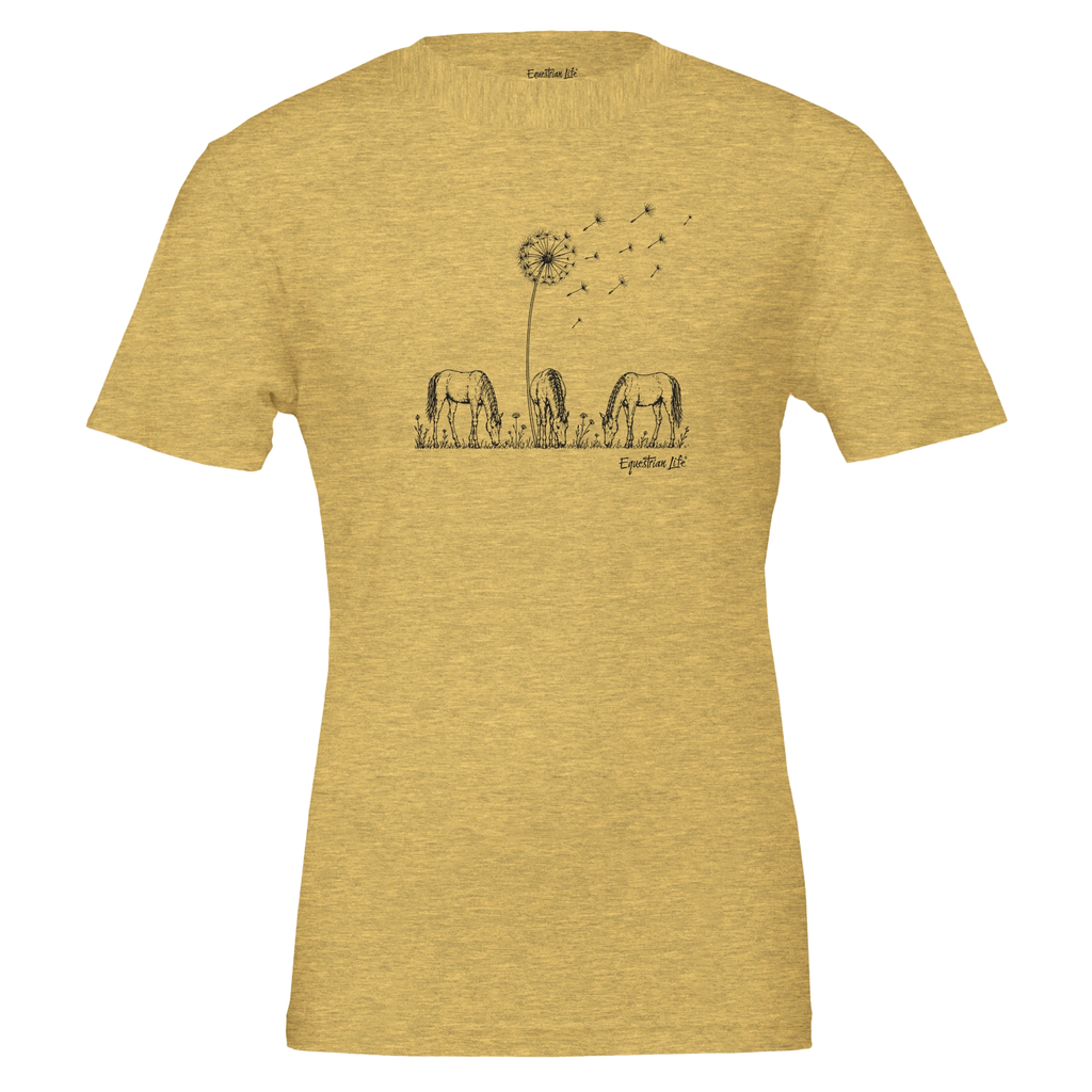 Wild and Free Dandelion Horse Tee designed by Bricole Reincke for Equestrian Life®.