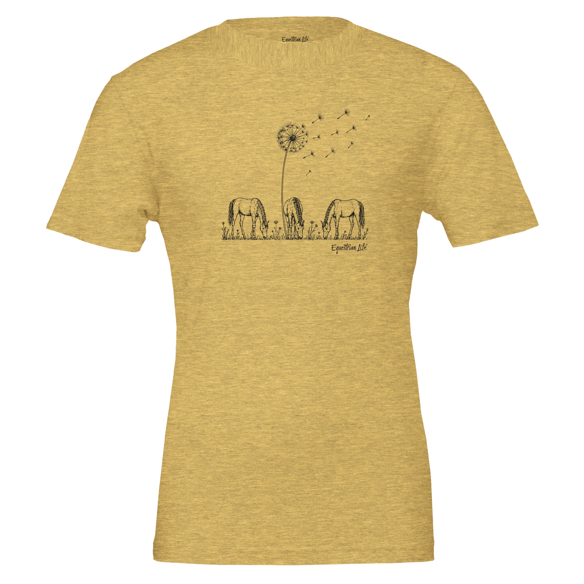 Wild and Free Dandelion Horse Tee designed by Bricole Reincke for Equestrian Life®.
