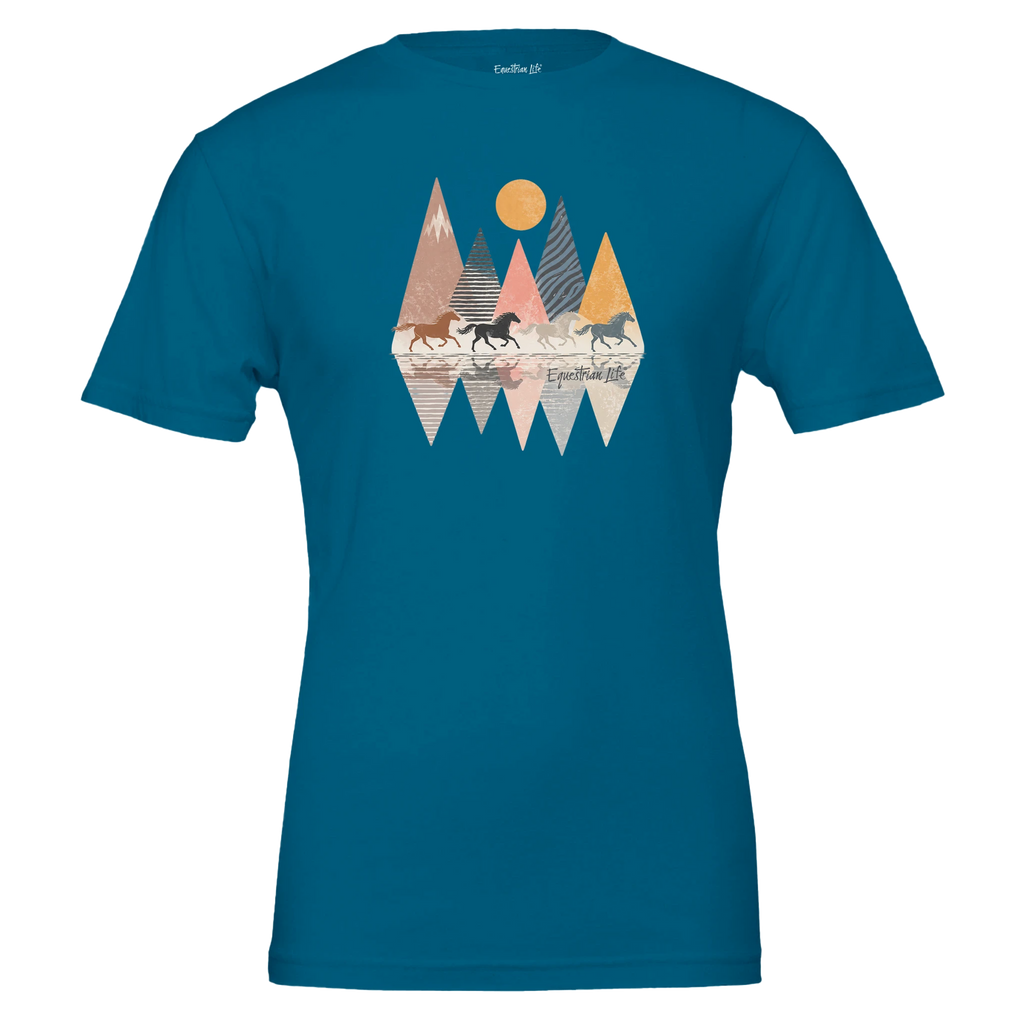 Wild Horizon Horse Run Tee designed by Bricole Reincke for Equestrian Life®.