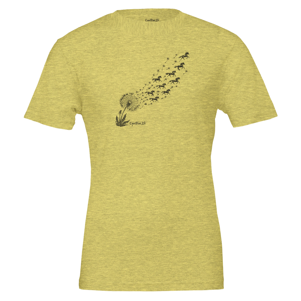 Wild Wishes Horse Tee in Yellow designed by Bricole Reincke for Equestrian Life®.