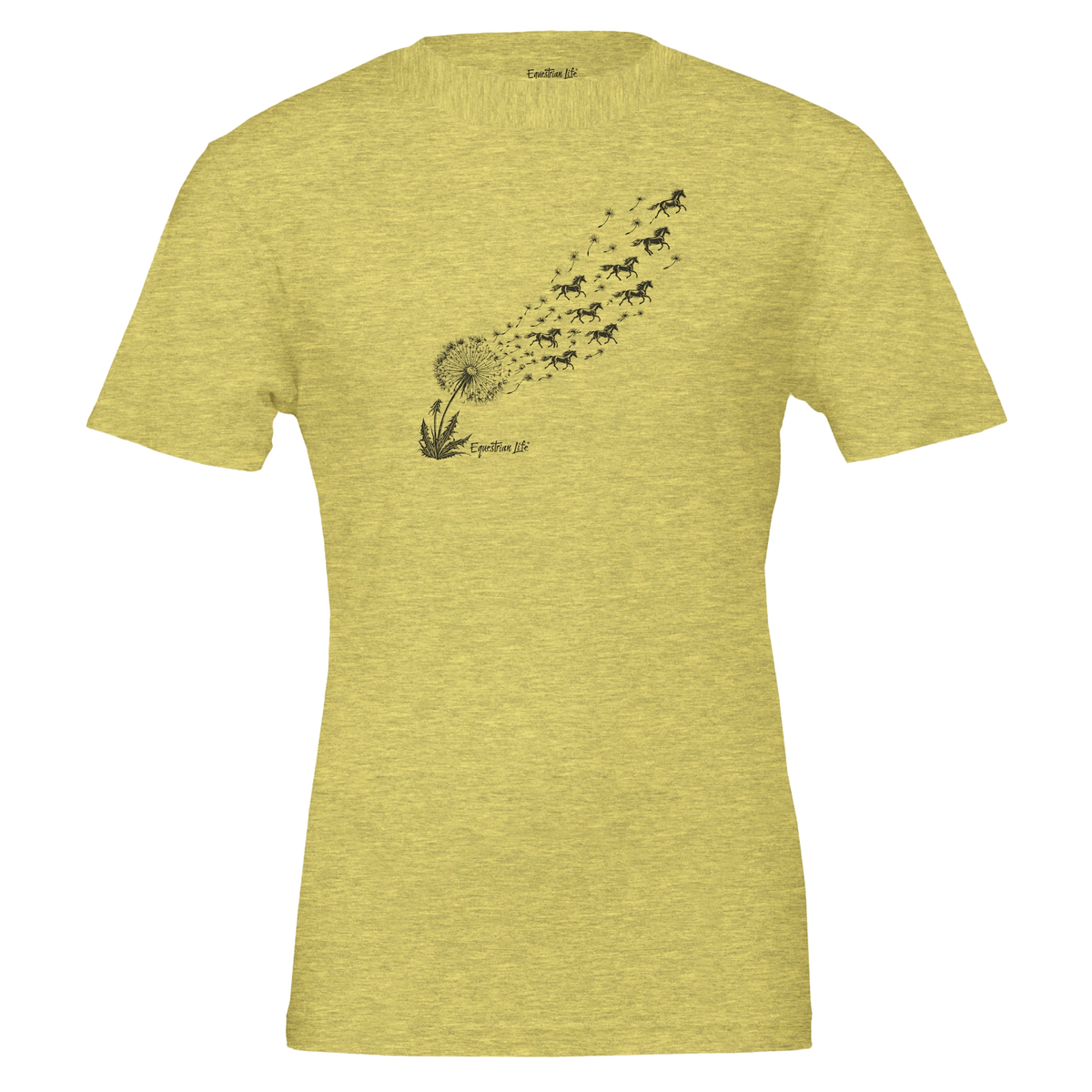 Wild Wishes Horse Tee in Yellow designed by Bricole Reincke for Equestrian Life®.